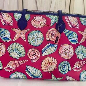 NWT Simply Southern Vibrant Pink Seashell Tote